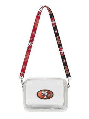 San Francisco 49ers Clear Crossbody Bag – NFL Stadium Purse – Red & Gold